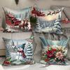 4 Pillowcases with Christmas Patterns Elf Christmas Pillowcases Single-sided Printing