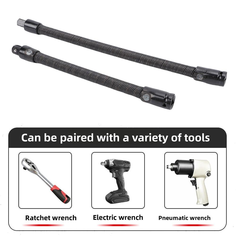 2 pièces Barre d'extension pour douille flexible entraînement 1/2 pouce Acier allié S2 250 mm 350 mm Extension de douille flexible Acier à ressort