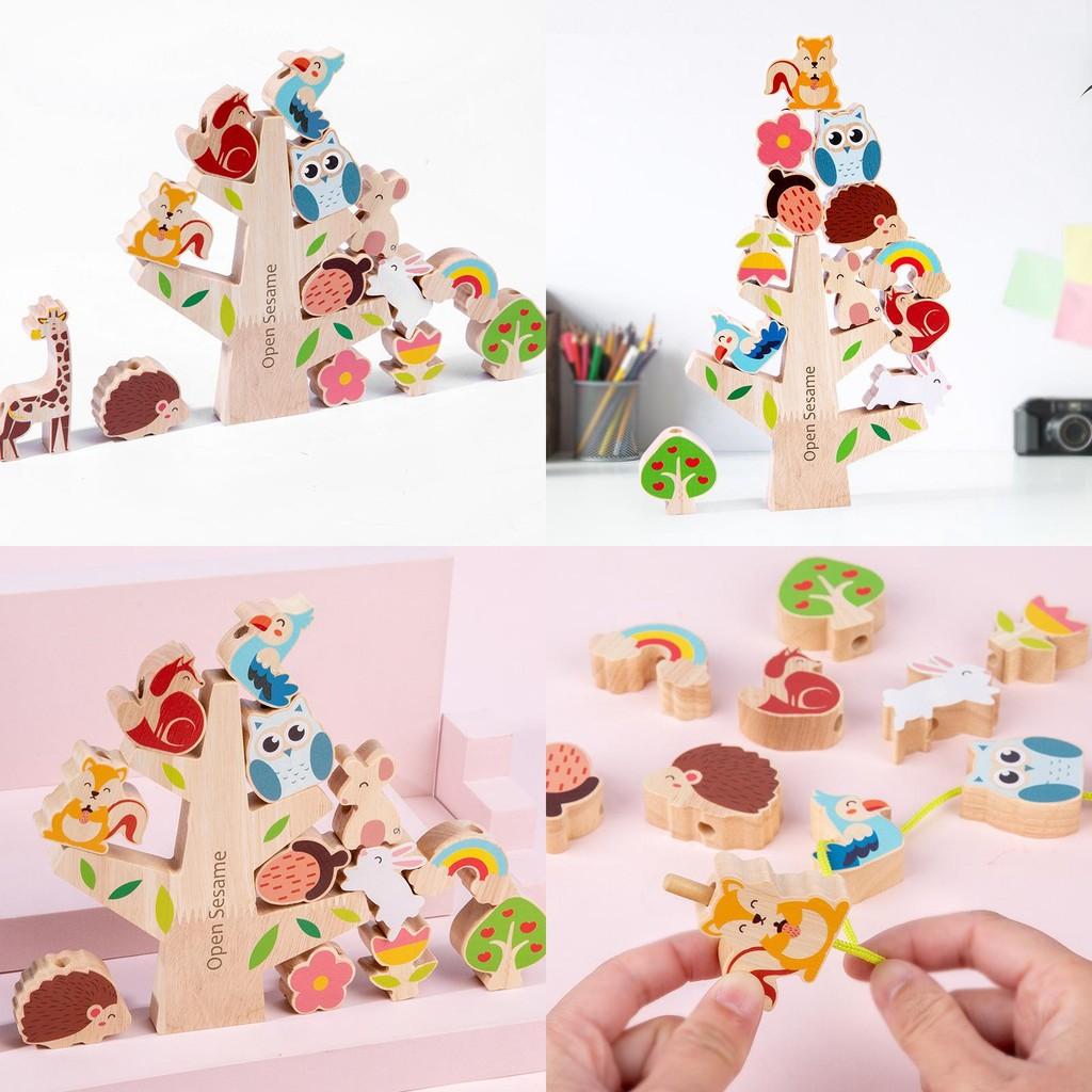 Toddler Balance Wooden Play Set With Shape Matching And Interaction Parentchild