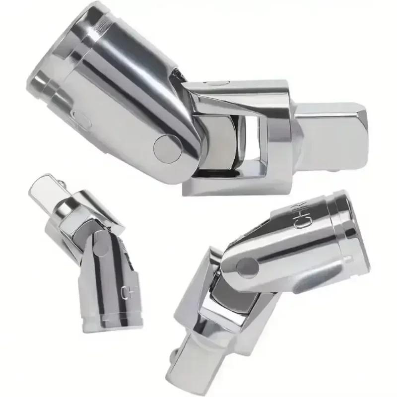Universal Joint Socket Wrench Set - 1/4", 3/8", 1/2" Inch Sleeve Steering Conversion Heads with Universal Joints
