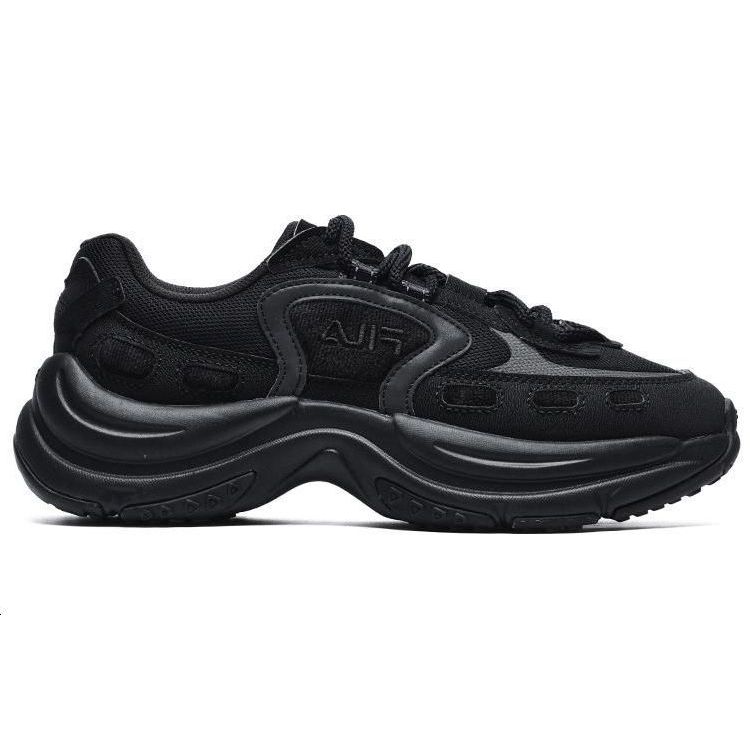 Fila Arch Fabric Synthetic Leather Retro Sports Versatile Thick Sole Wear-Resistant Height Increasing Low-Top Casual Shoes F12W241118FBK
