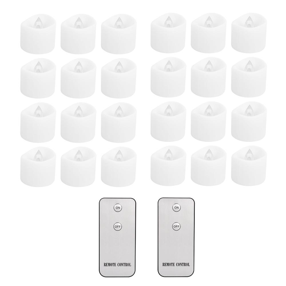 24/48Pcs Remote Flameless Flickering LED Candle Battery Operated Creative Wishing Led Tea Lights Wedding Christmas Table Decor