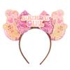 Trip Mickey Ears Headband For Girls Women Sequin Castle 5"Bow Hairband Festival Party Cosplay DIY Hair Accessories