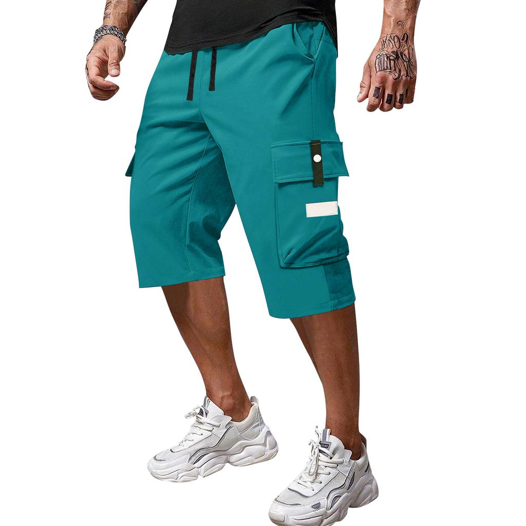 Men's Casual And Fashionable Lace-up Lightweight And Breathable Sports Shorts. Men's Loose And Large-sized Multi-pocket Workwear Shorts.