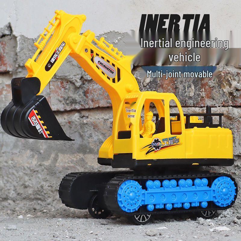 Large Children's Inertia Excavator Toy - Engineering Vehicle Model for Kids