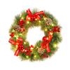Pre-Lit Christmas Wreath for Front Door 12 Inches LED Lighted Artificial Christmas Wreath