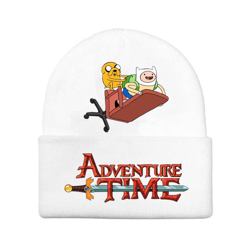 Adventure Time Cartoon Print Acrylic Knit Hat Winter Warm Unisex Beanie For Adults Teens