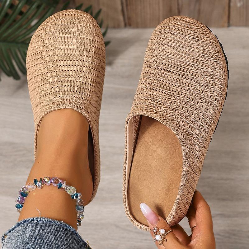 Fashion Flats Women Weave Mules Shoes Fashion Mesh Breathable Autumn Slippers 2025 Designer Slingback Sandals New Trends Sandalias Mujer