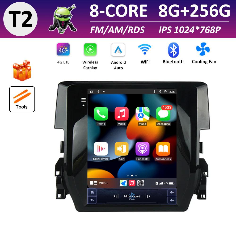 Android Intelligent System Bluetooth for Honda Civic 10 FC FK 2015 2016 2017 - 2020 IPS Touch Screen DSP Stereo Accessories WIFI
