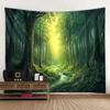 Red Forest Sky Jungle Waterfall Tapestry Bohemian Wall Hanging Home Art Fabric Mural Background Decoration Poster