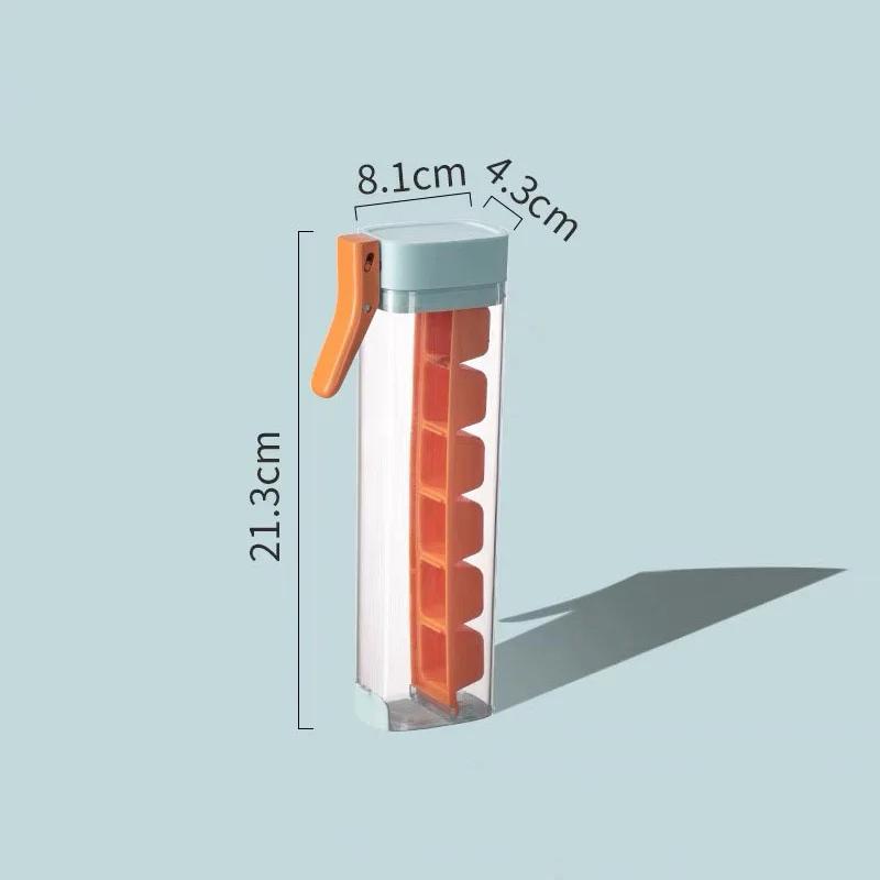 6 Grid Single Handed Press Mold Summer Whiskey Cocktail Drink Ice Making Storage Box Easy Demould