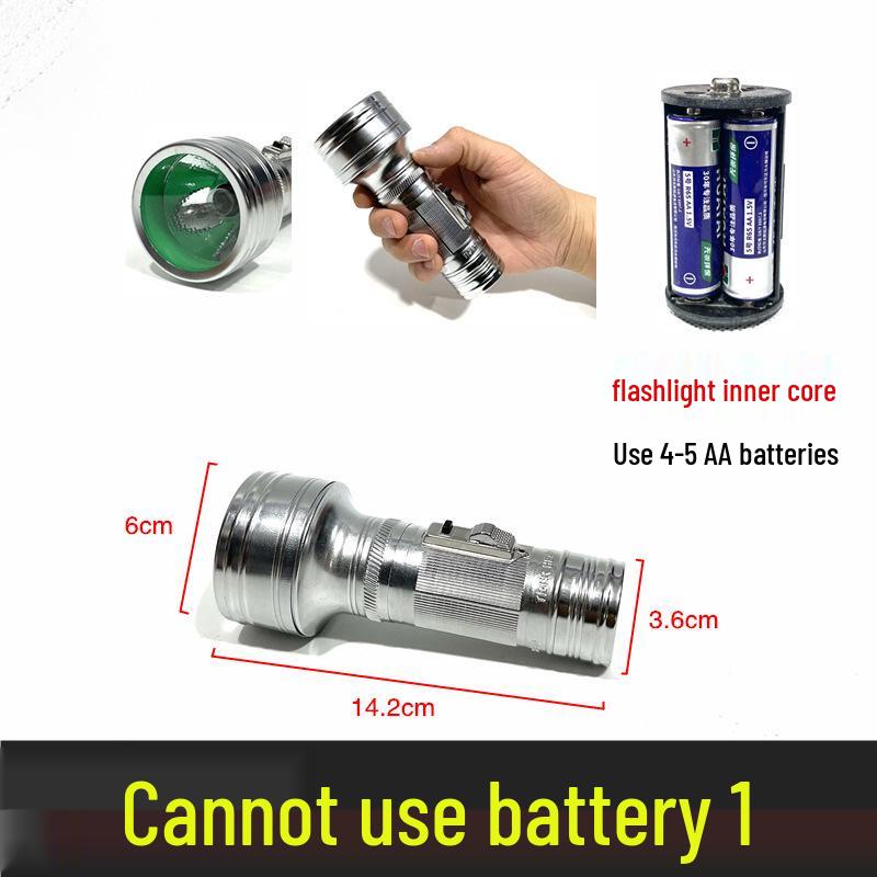 Nostalgic Tinplate Tiger Head Flashlight, Old-Fashioned 2-Cell/3-Cell, Small Household Warm Light, King Gold.