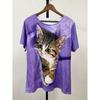 3D Katzenprint Freizeit-T-Shirt Damen Lässiges Kurzarm-Rundhals-T-Shirt mit 3D-Katzenprint, Modisches Oberteil für den täglichen Gebrauch