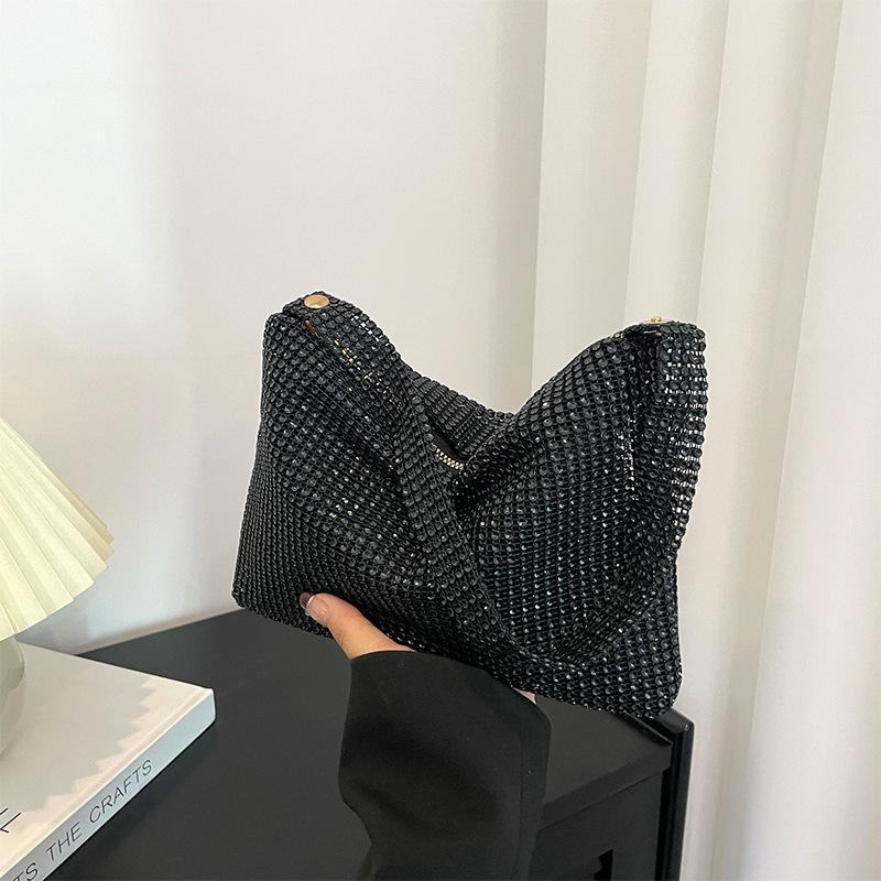 Bag women's bag autumn new simple fashion painted color rhinestone underarm shoulder bag trendy dinner bag
