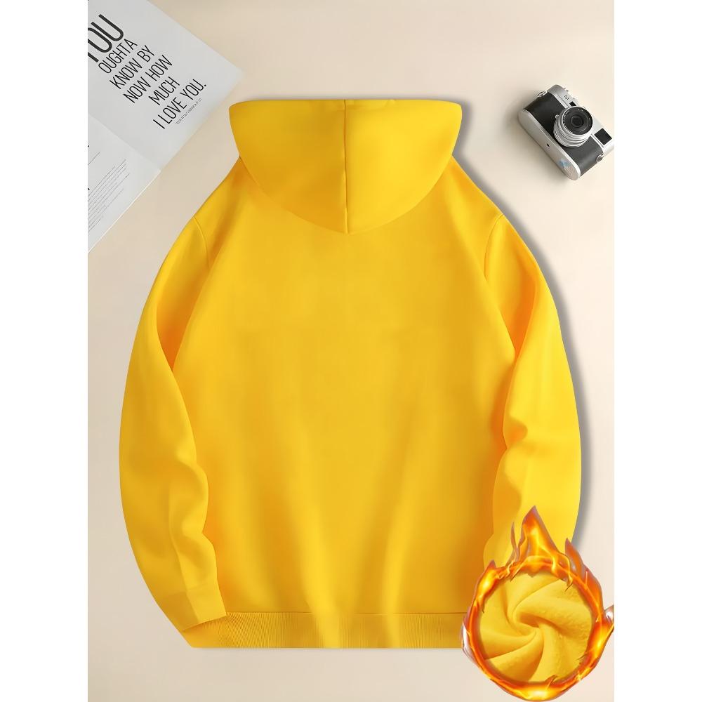 Men's Hooded Sweatshirt with Loose Winter Warmth, Kangaroo Pocket, Long Sleeved Casual Sportswear, Suitable for Cold Weather