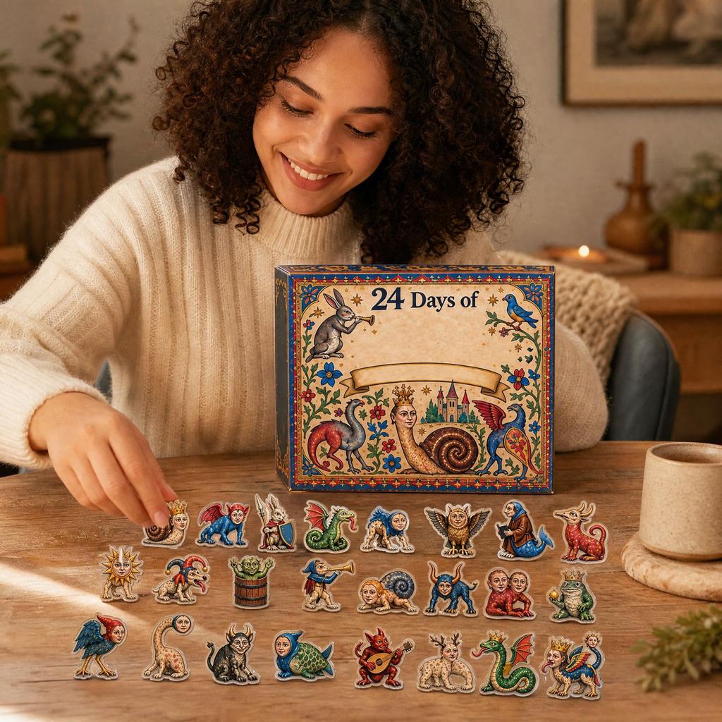 Christmas Advent with Manuscript, 2D Flat Acrylic Airplane Box