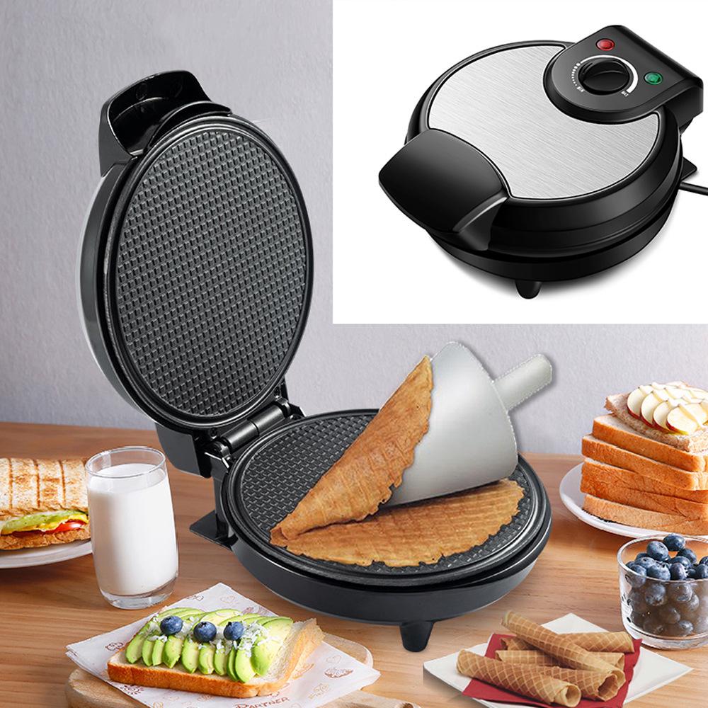 Electric Breakfast Crepe and Egg Roll Maker with Spring Roll & Ice Cream Skin Functions