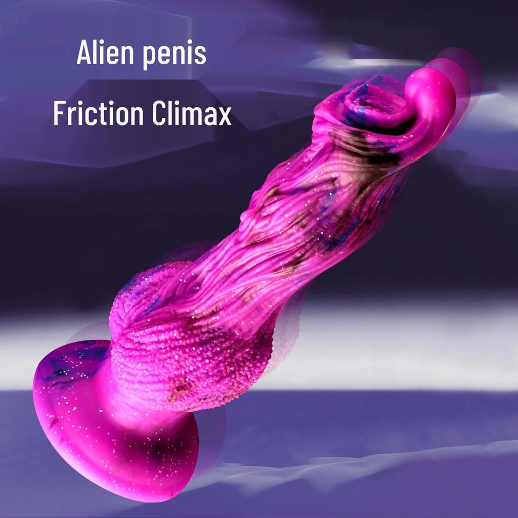 Multicolor Silicone Alien Wolf King Anal Plug - Soft Dog Penis Shaped Female Masturbator