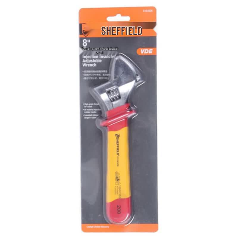 GangDun 8-inch Dual-Color Insulated Adjustable Wrench