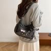 Kawaii KT Cat Denim Shoulder Bag for Girls, Cute Casual Single Strap Crossbody Purse, Trendy Multi Pocket Messenger Bag