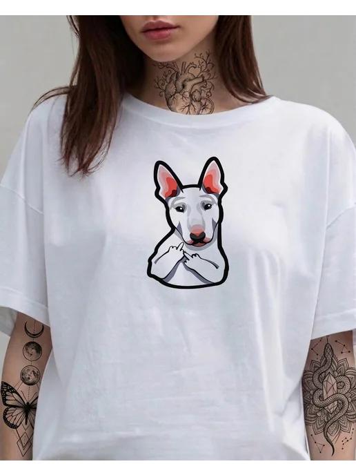 Bull Terrier print T-shirt M