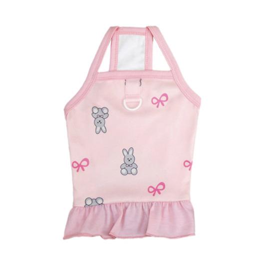 

Женское платье-слип на весну-лето с принтом кролика, оборками по подолу, без рукавов для питомца, дышащий костюм для питомца, одежда для маленьких собак и кошек M