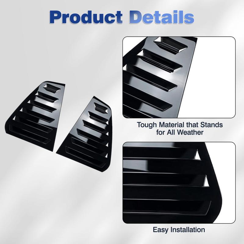 For Volkswagen Golf7 MK7 MK7.5 GTI/GTD/ R 2013- Rear Side Window Trim Spoiler 1Pair Window Shutter Cover Louver Air Vent