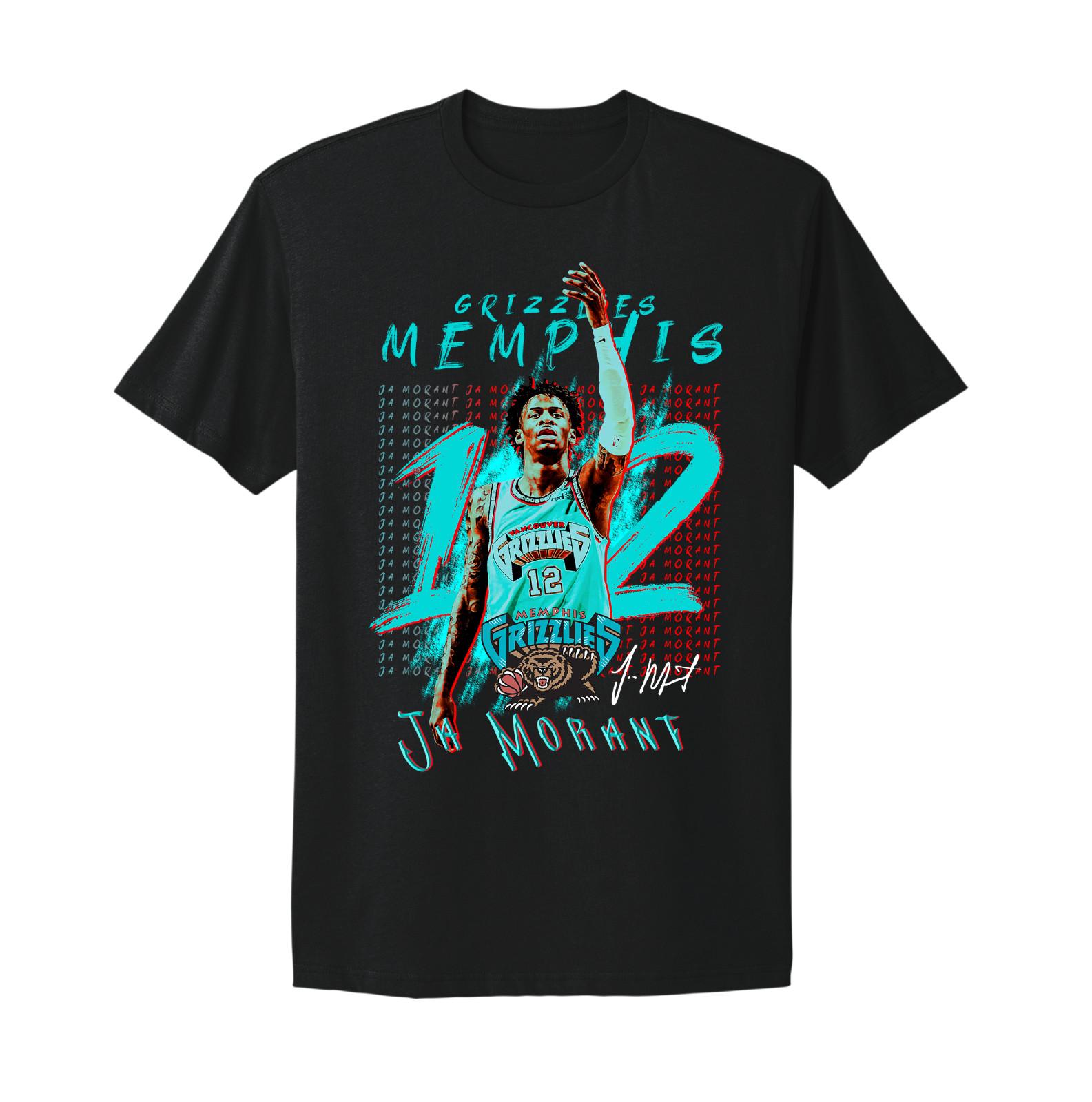 Ja Morant Memphis Grizzlies NBA Basketball Black T-shirt XXXL