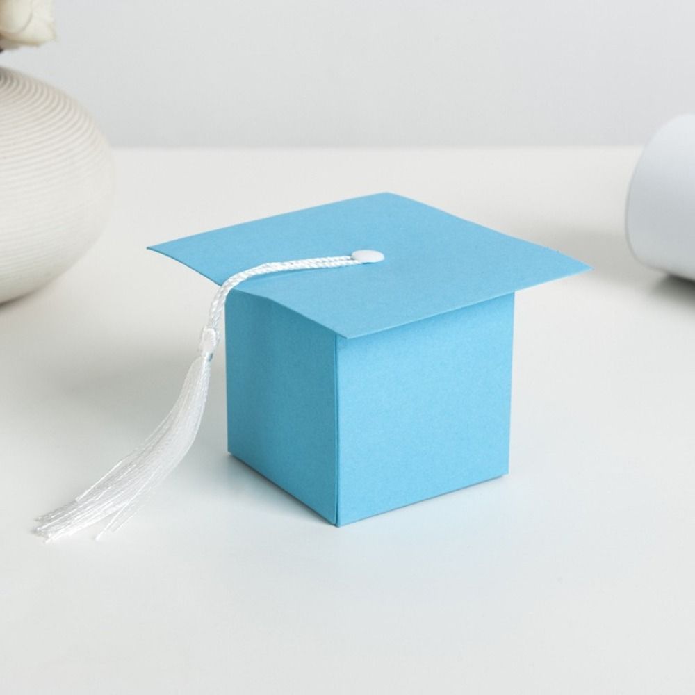 10pcs Black White Graduation Hat Candy Box Cartoon Bachelor Cap  Graduation Season
