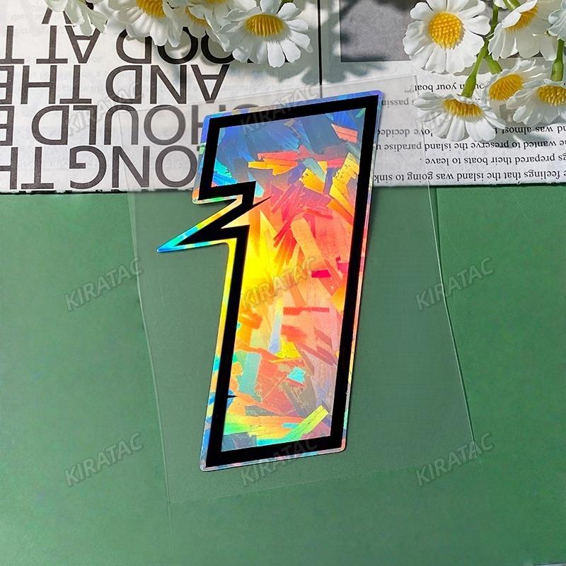1PC 0to9 Arabic Numerals Holographic Carbon Motorcycle Stickers Waterproof for Motorbike Fairing Fuel Tank Scooter Vinyl Decals