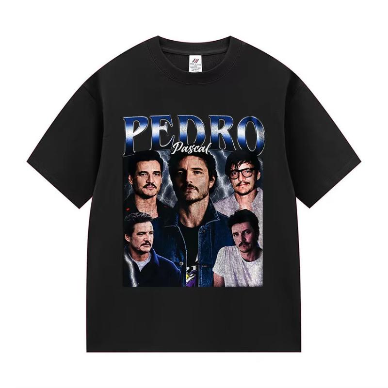 Actor Pedro Pascal Movie Graphic T Shirt Unisex's Retro High Quality Fashion Clothing T-shirts Unisex Cotton Oversized T-shirt Tops
