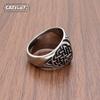 Punk 316L Stainless Steel Vikings Slavic Wheel Amulet Ring Scandinavian Runic Vikings Rings Jewelry