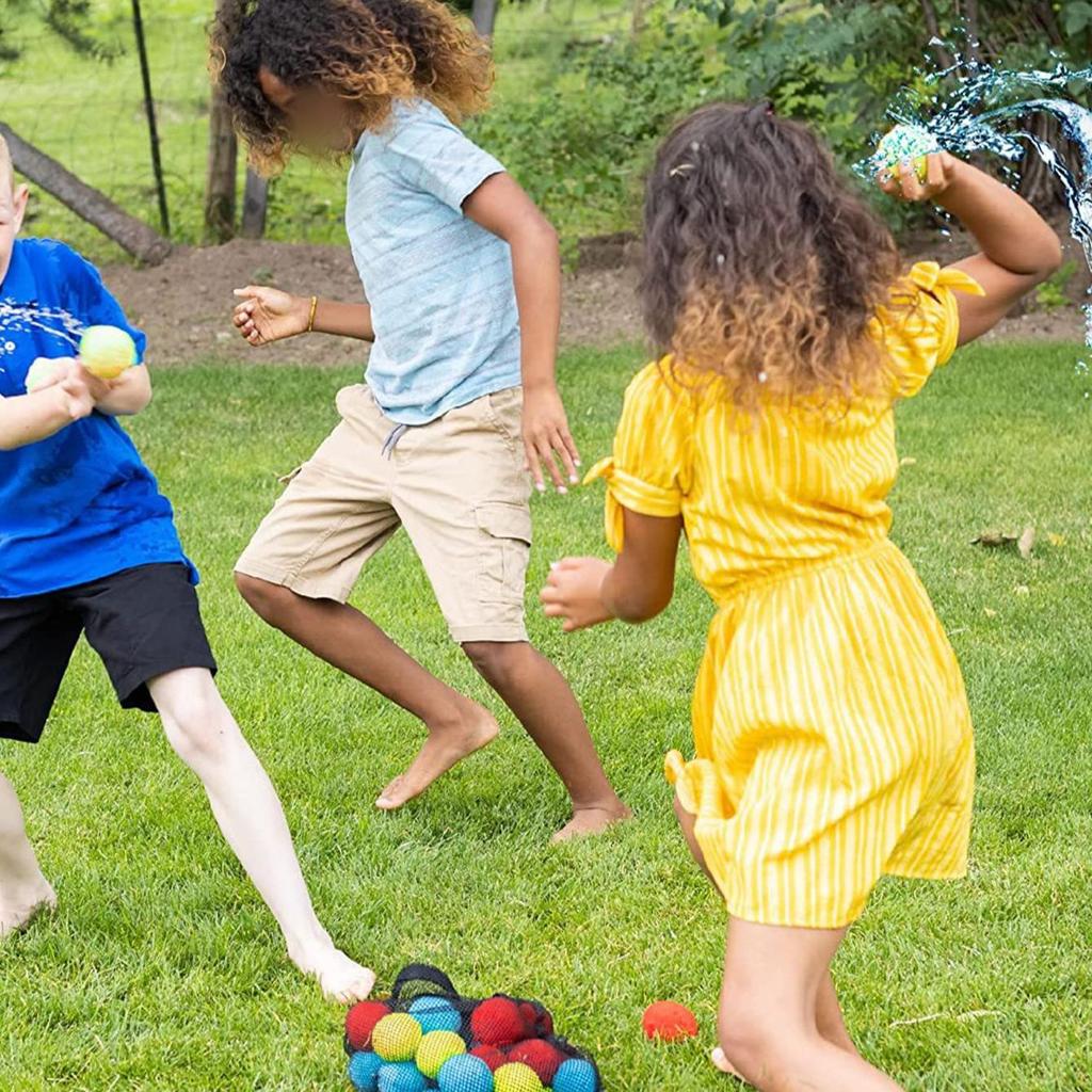 15 Stück Wiederverwendbare Schwamm-Wasserbälle Bunt für Erwachsene Kinder Schwamm-Wasserbomben Spritzballons Schwimmbad Sommer Wasser Spielzeug Spiele