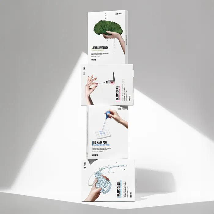 Rovectin Doctor Mask 4-Piece Set of 20 Sheets (Aqua, Cica, Pore, Calming - 5 sheets each)