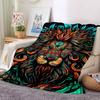 1PC Lion Headgear Print Blanket, Soft Throw Blanket - Warm & Cozy for Couch, Bed, Office, and Travel yy250912211