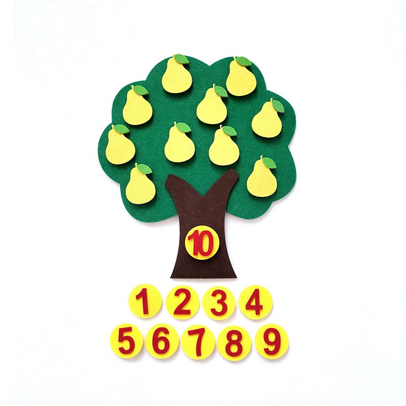 Creative Fruit Tree Educational Toy, Non-Woven Fabric Children S Puzzle, Diy Math Toy, Educational Math Game