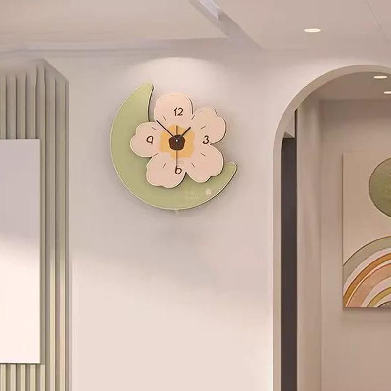 

New Clock Wall Clock Living Room Wall Clock Decoration Clock Home Creative Clock Wall Hanging Simple Cream Style