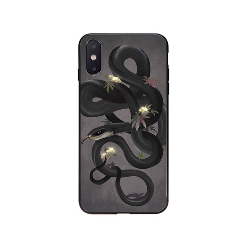 Animal The Snake Flower Phone Case for Iphone 13 12 11 Pro Max 13 12mini XS MAX X XR SE2 8 7 Plus Case