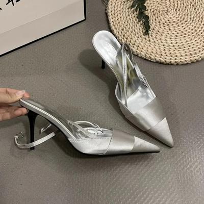 Fashion For Women's Sandals High Heels Shoes Fashion Summer Slippers 2024 New Pointed Toe Sexy Dress Wedding Pumps Slingback Mujer Pumps