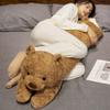 Big Size Cute Lying Bears Dolls Soft Plush Toys Kawaii Stuffed Animals Lifelike Brown Bear Long Pillow Comfort for Kids Gifts