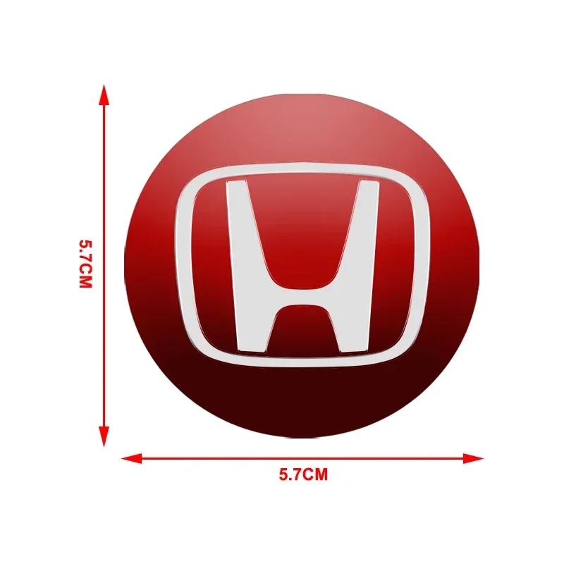 Para Honda 56MM Calota Central de Roda de Carro Adesivos com Logo Emblema de Aro Styling de Carro Para Honda Mugen Power TypeR Accord FIT HRV CRV Odys