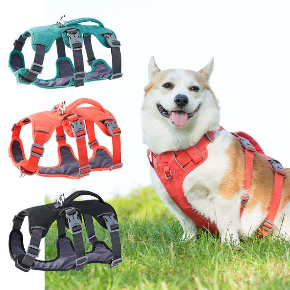 Reflective Vest Dog Harness Adjustable Design Nylon Pet Vest Protective Reflective Pet Harness Pug