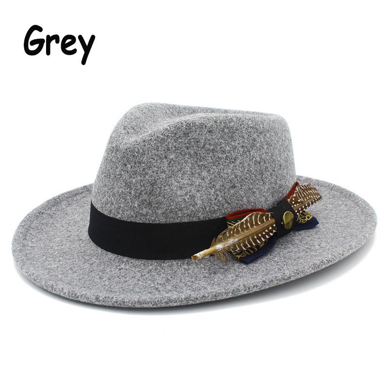 Trendy Fedora Hats Men Women Casual Vintage Caps Bowknot Feather Belt Jazz Cap Britain Derby Luxury Hat Mens Trilby Felt Caps