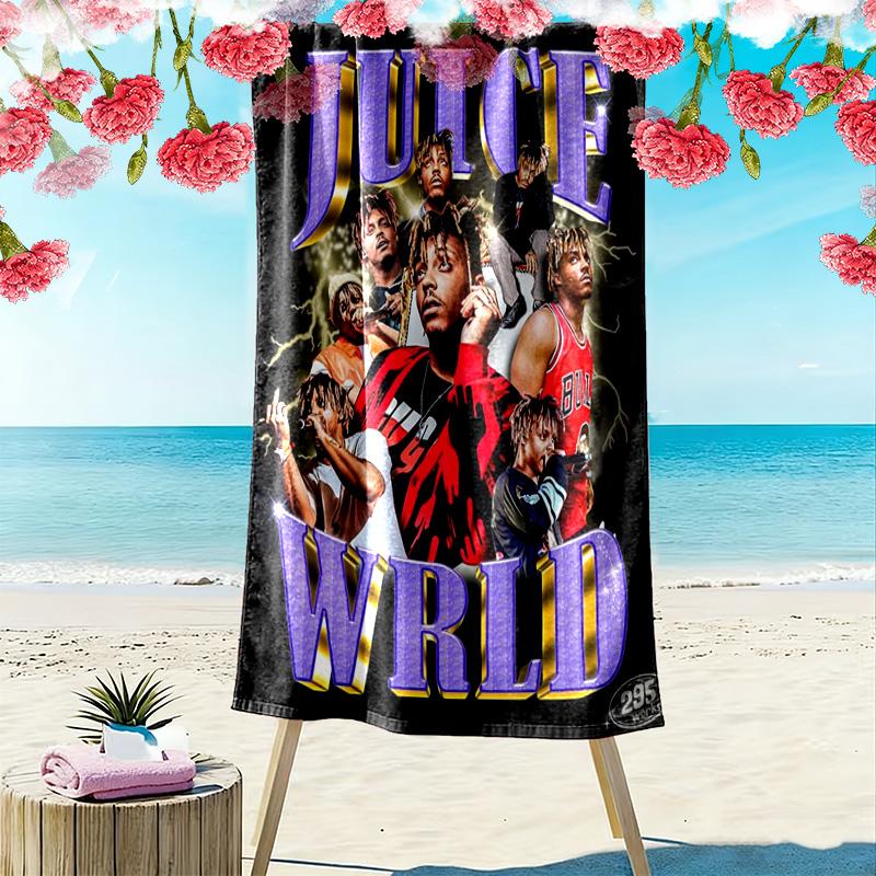 Juice Wrld Legacy: Music Passion beach towel soft Beach towel for vacation photos seaside Outdoor pool towel swim Outdoor picnic beach mat printing