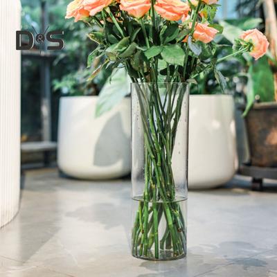 Klare Zylinder-Blumenvase, Hochzeitsfeier, Esstisch-Mittelstück, Hydroponischer Blumenhalter, transparente Pflanzenbehälter-Dekoration