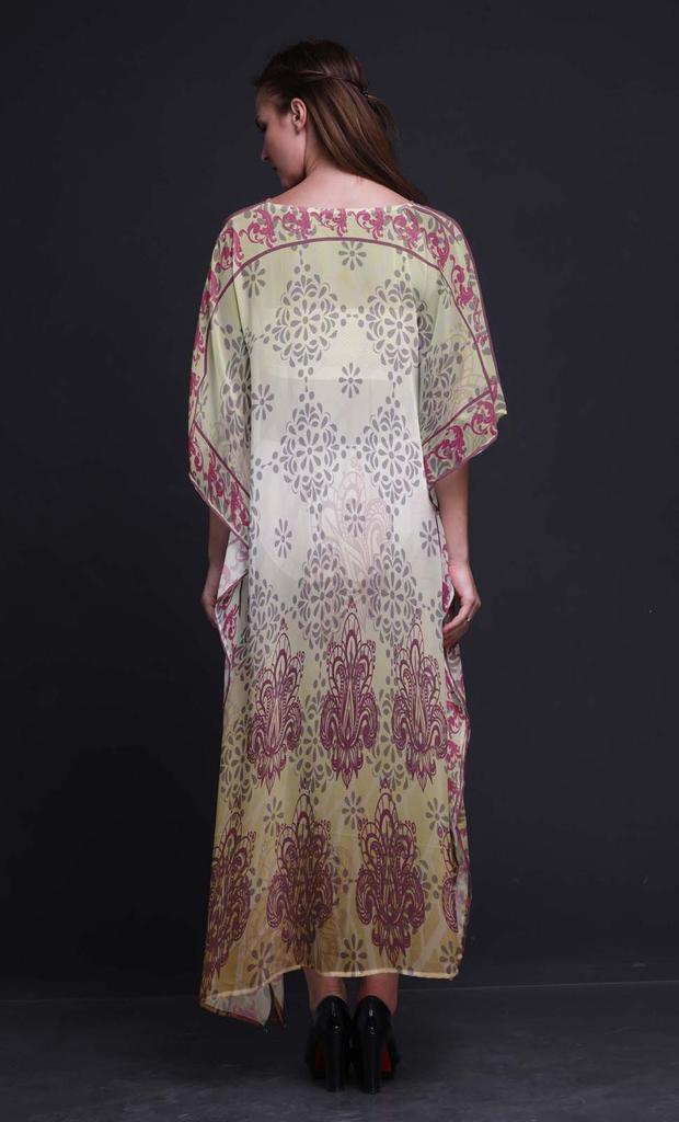 Phagun Paisley Ethnic Womens Long Beach Kaftan Beachwear Bikini Coverup Maxi