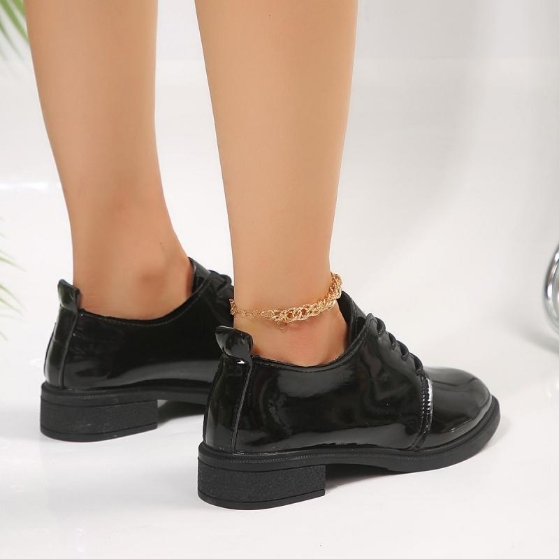 Spring Summer New Women's Flat Shoes Soft Leather Versatile Black Round-toe Casual Shoes Comfortable Women's Footwear
