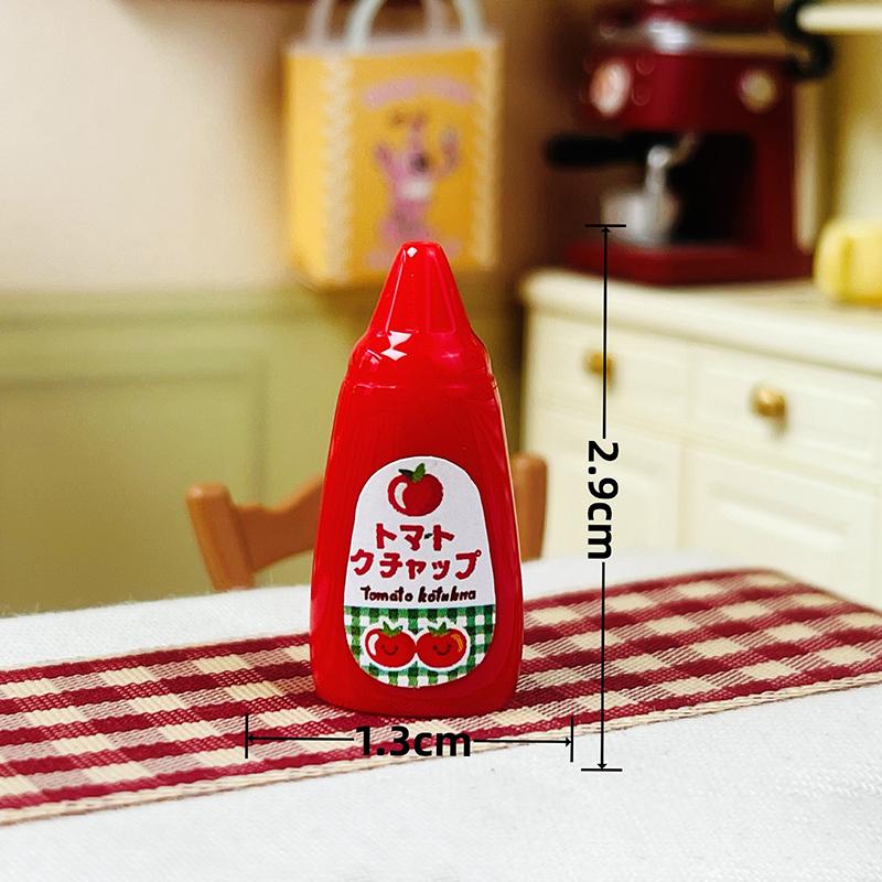 10Pcs Miniature Dollhouse Jam Mini Ketchup Pretend Play Food For Doll Decoration Accessories Toys