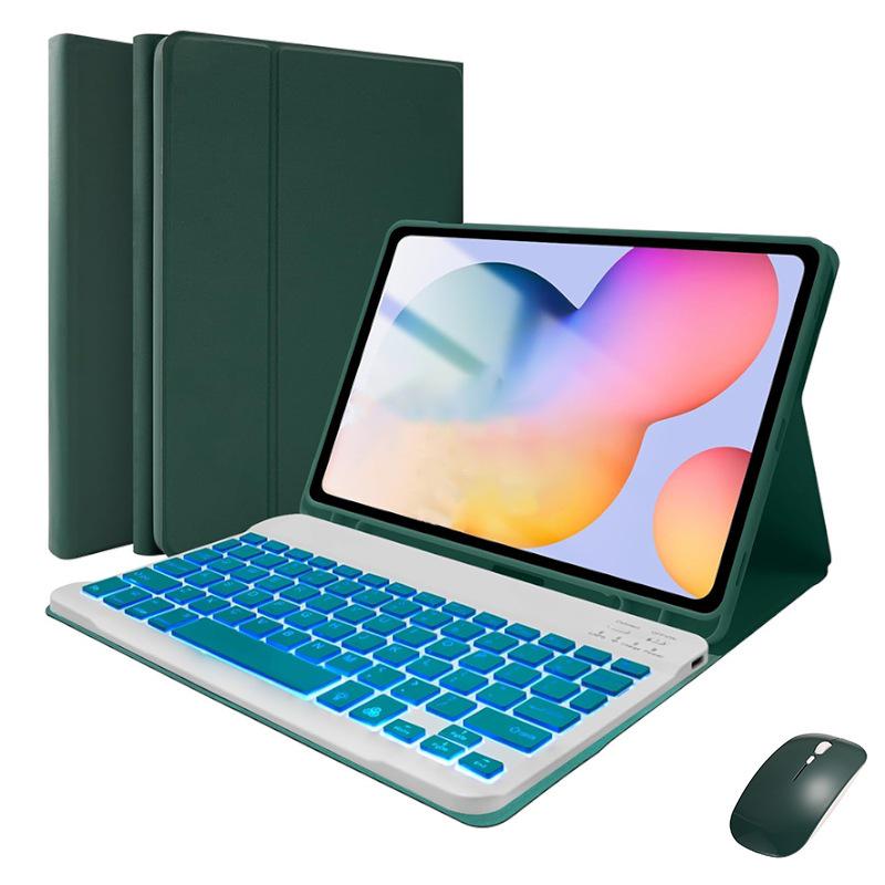 Compatible Protective Case with Seven-Color Backlit Detachable Bluetooth Keyboard for iPad Pro 11"/10.2", with Pen Slot.