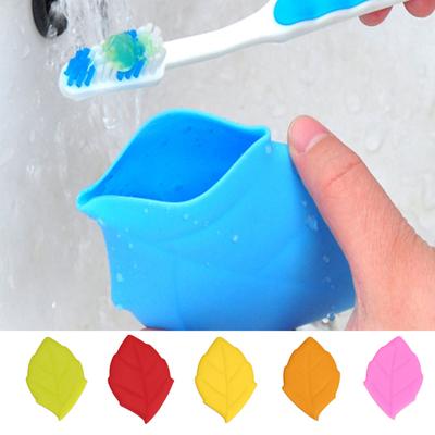 100ML Mouthwash Cup Foldable Non-slip Body Smooth Mouth Drop-resistant Leaf Shape Space-saving Travel Mouthwash Cup Dorm Supply